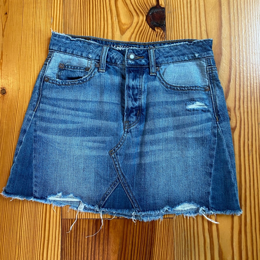 american eagle jean skirt
